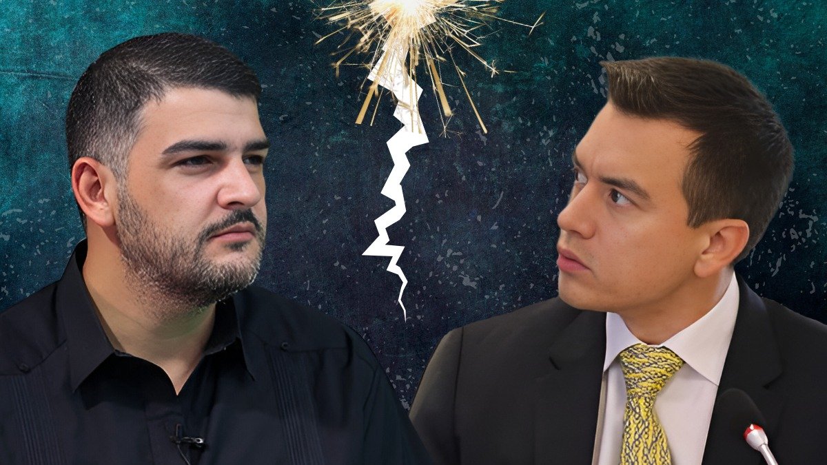 El alcalde de Guayaquil, Aquiles Álvarez; y el presidente de la República, Daniel Noboa.