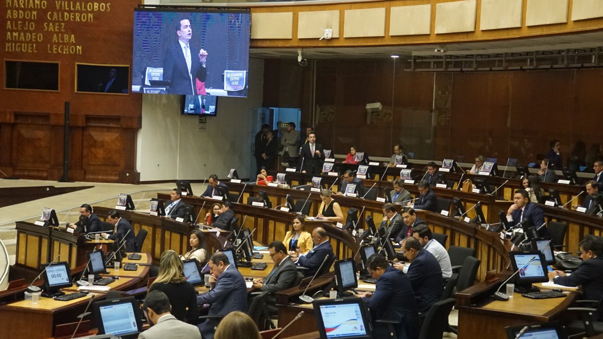 El Pleno de la Asamblea Nacional del Ecuador durante una sesión del 16 de julio.