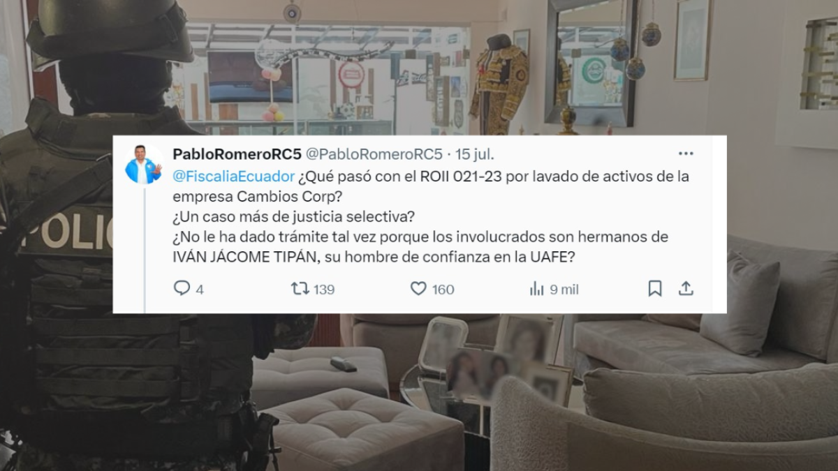 En la red social X, una cuenta a fin al correísmo publicó datos sobre una investigación que Fiscalía declaró como reservada.