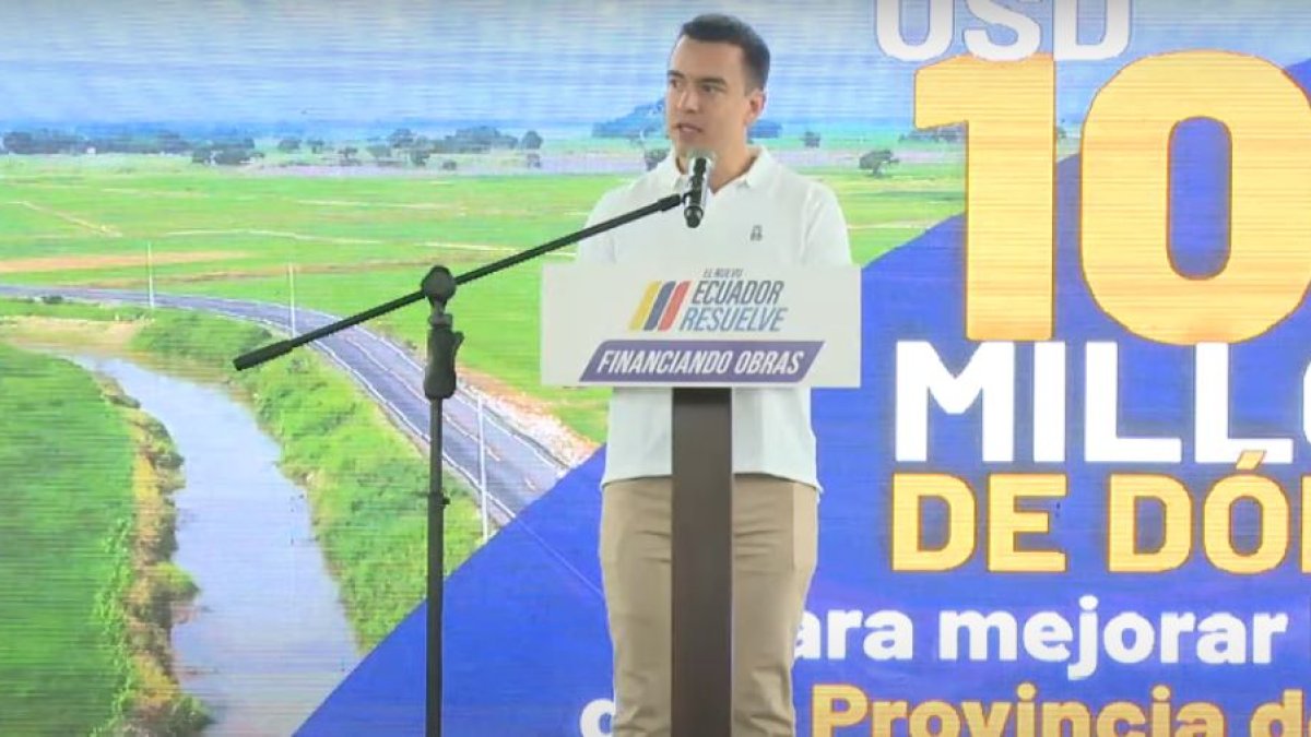 El presidente de la República, Daniel Noboa participó en la entrega de recursos para obras en la provincia Los Ríos