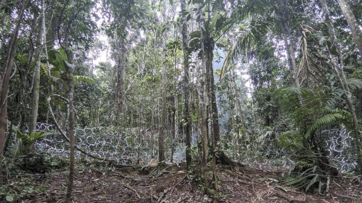 Operativo. Una de las zonas cercadas en la zona del Darién (Panamá).