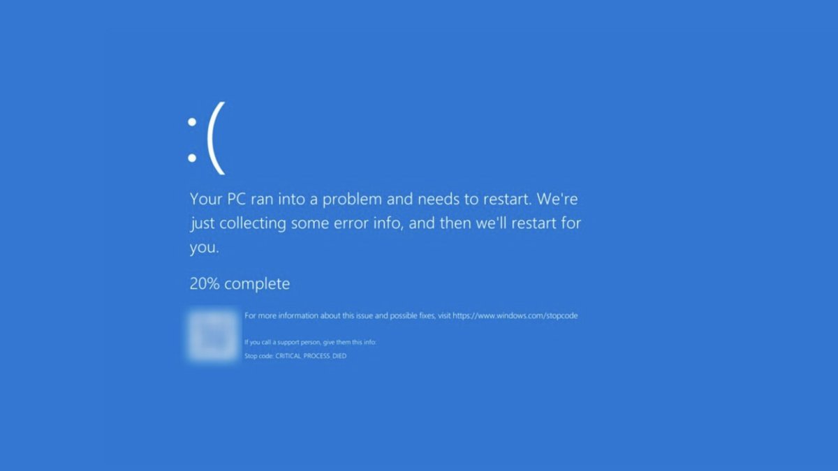El pantallazo azul de la muerte es un mensaje de error crítico que aparece en los sistemas operativos Windows