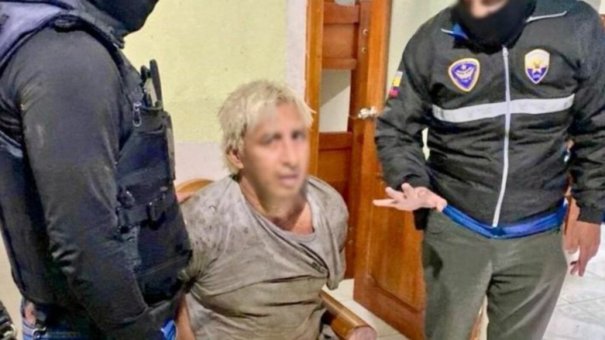 Fabricio Colón Pico cuando fue recapturado este 22 de abril de 2024.