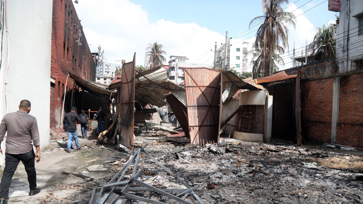 Daca. Un área con serios daños tras las violentas protestas.