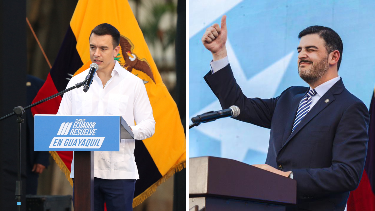 Autoridades. Noboa y Álvarez durante sus sesiones por Guayaquil.