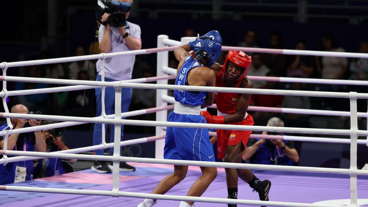 María José Palacios durante su combate.