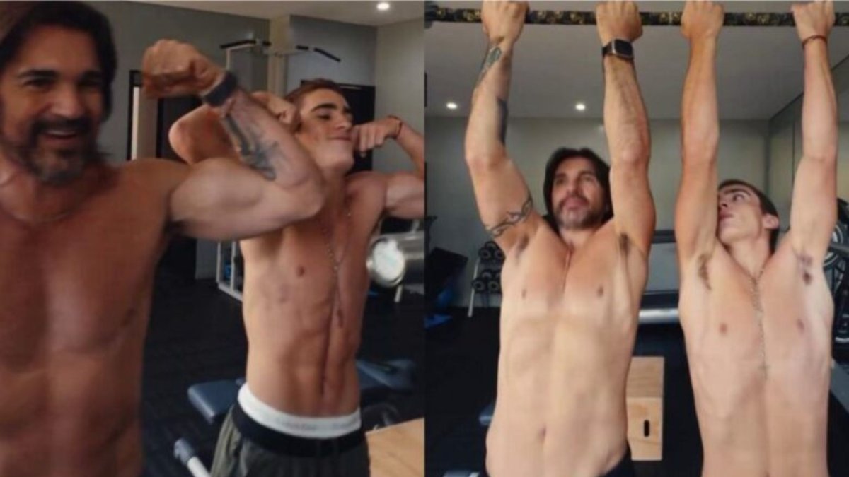 Juanes y su hijo Dante.