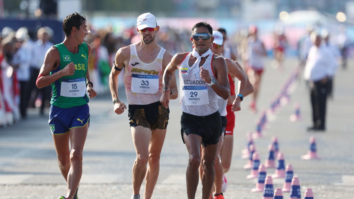 Daniel Pintado durante la carrera de 20 kilómetros de atletismo.