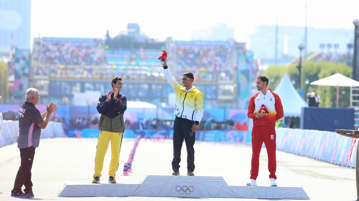 Pintado (1:18:55) estuvo a 9 segundos de romper el récord olímpico. El brasileño Cayo Bonfim fue plata (1:19:09), y Álvaro Martín bronce (1:19:11).