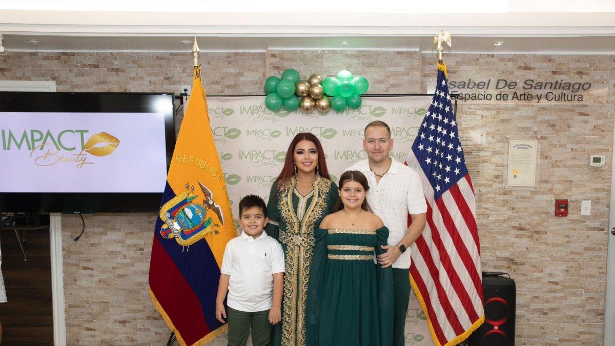 Mafer Meza con su familia.