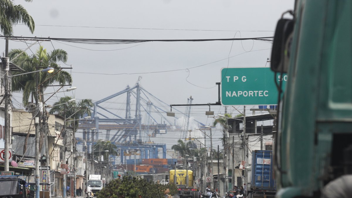 Puerto. Tráiler esperando retirar los contenedores que llegan al país.