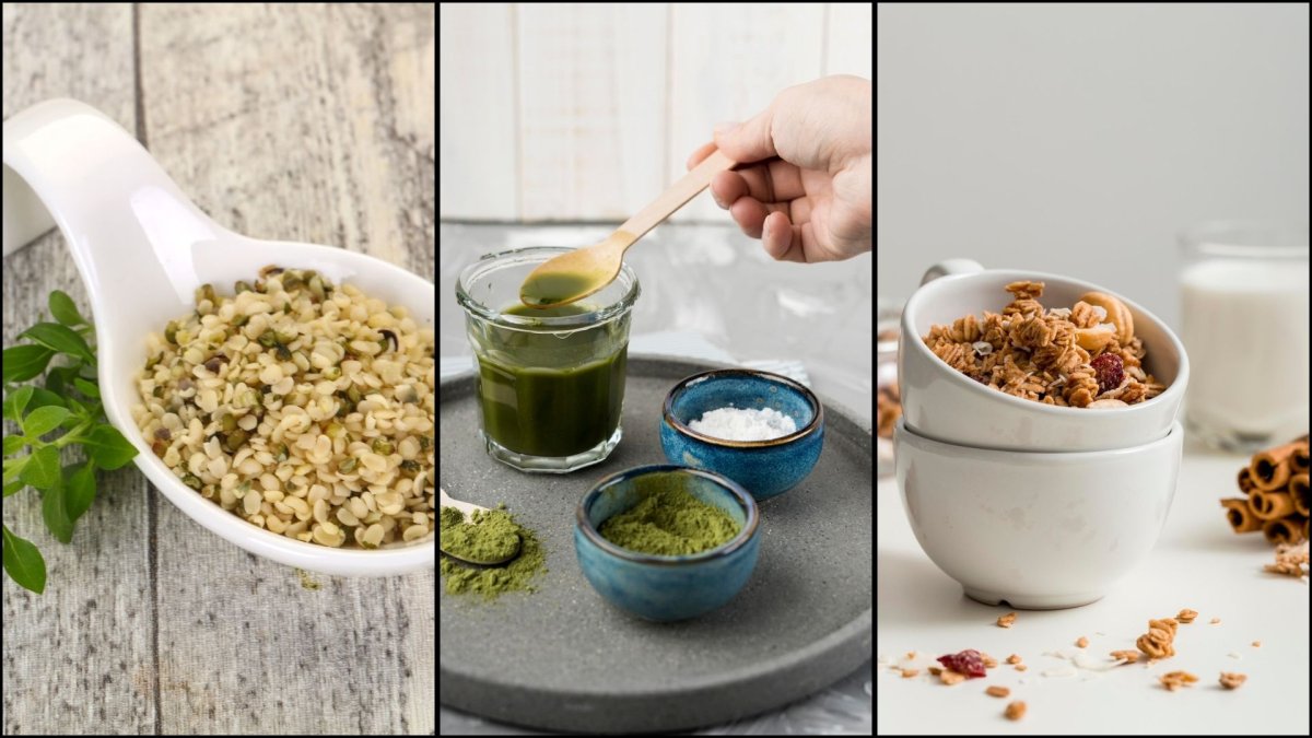 Las proteínas alternativas pueden venir de las semillas de cáñamo, espirulina o kefir