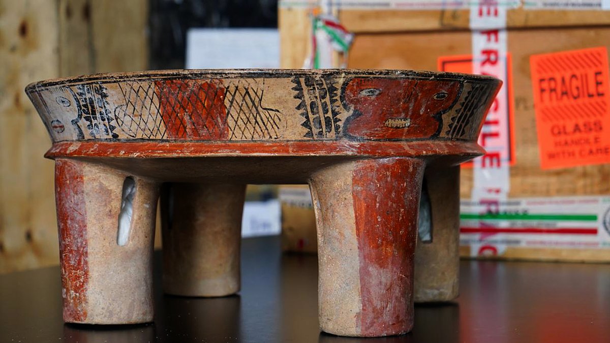 Una de las piezas arqueológicas devueltas al Gobierno de México