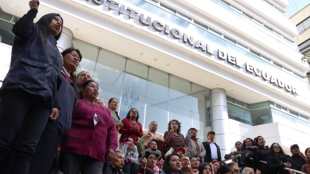 Integrantes de Quito sin minería y otros activistas presentaron un pedido a la Corte Constitucional para que haga seguimiento de su resolución contra las concesiones mineras en el Distrito.