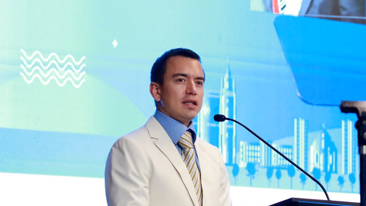 El presidente de la República, Daniel Noboa, en una actividad oficial.