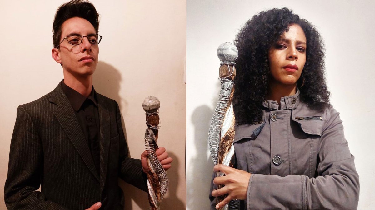 Bryan Nicolás Chiriboga Luna (Federico Nietzsche) y Paola Nickole Arce Quintana (Elisabeth Förster) forman parte del elenco de 'Nietzsche postmorten y los ocasos'.