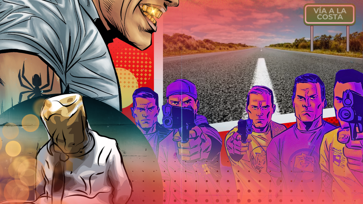 Ilustración para graficar este artículo sobre una banda de venezolanos que atemoriza en zonas de la carretera Guayaquil-Santa Elena.