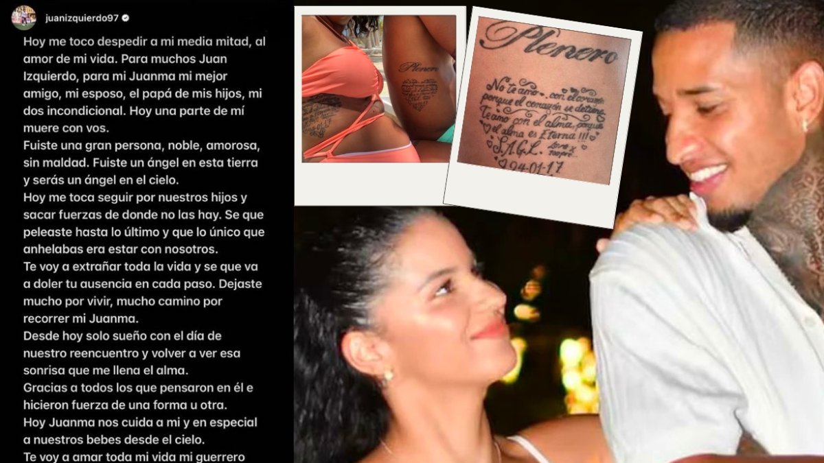 Selena, esposa de Juan Izquierdo, se despidió de su amado con una emotiva carta.