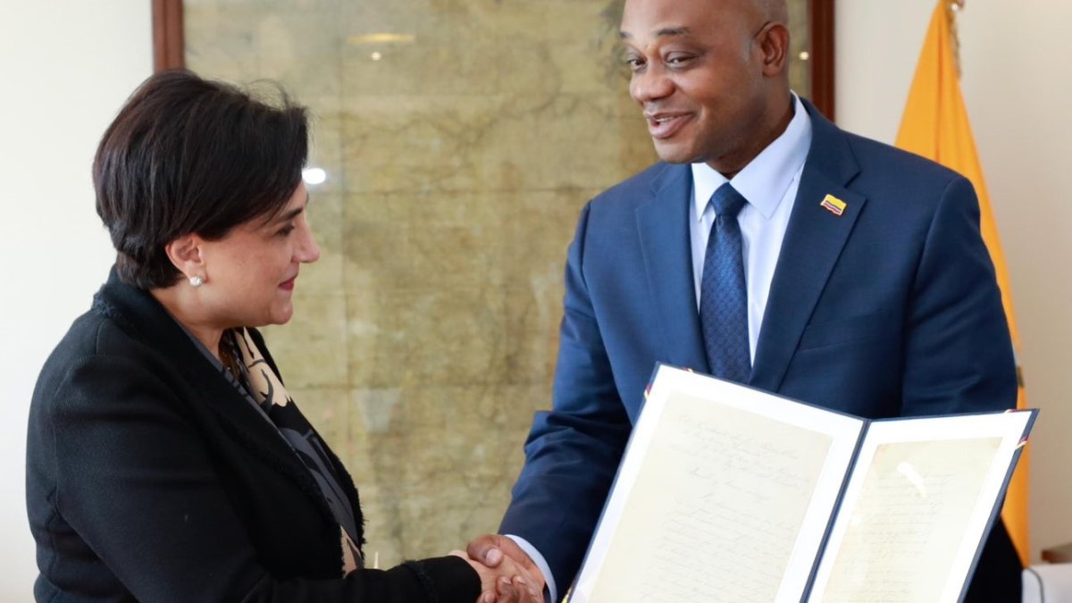 Los cancilleres de Ecuador, Gabriela Sommerfeld, y de Colombia, Luis Gilberto Murillo, se reunieron en Quito.
