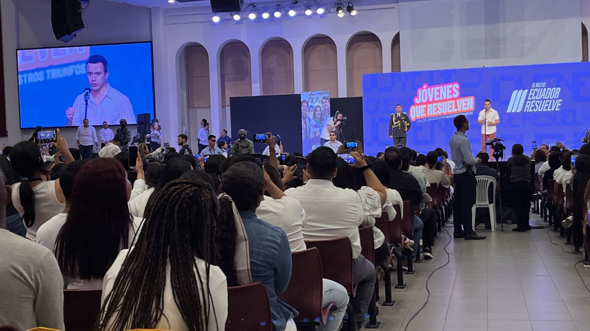 Evento. En el Centro Cristiano de Guayaquil, 3.500 personas se congregaron a escuchar  al presidente Daniel Noboa.