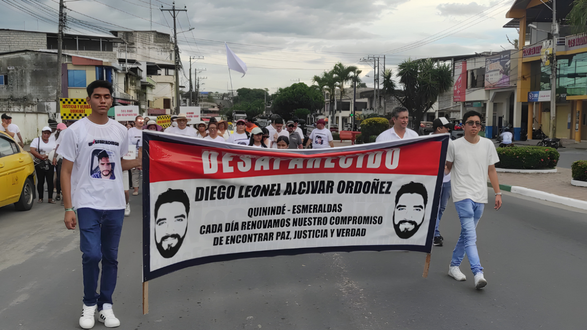 Familiares de desaparecidos marcharon este 29 de agosto en Esmeraldas.