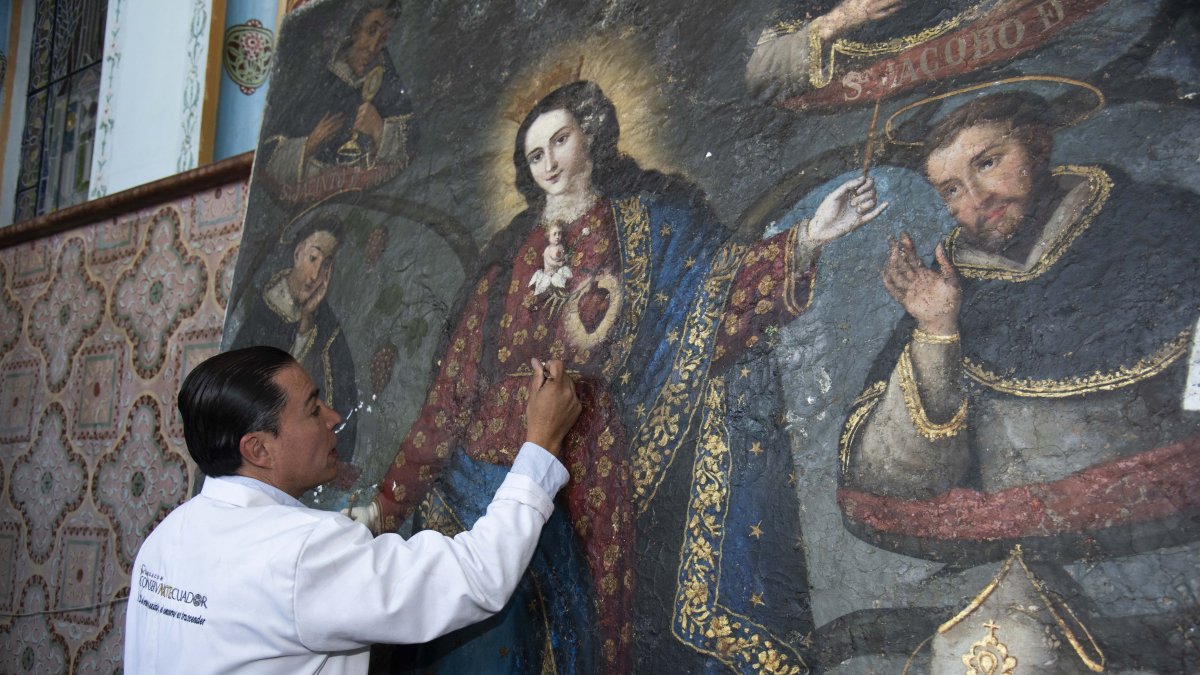 La restauración de la obra concluirá a mediados de septiembre.