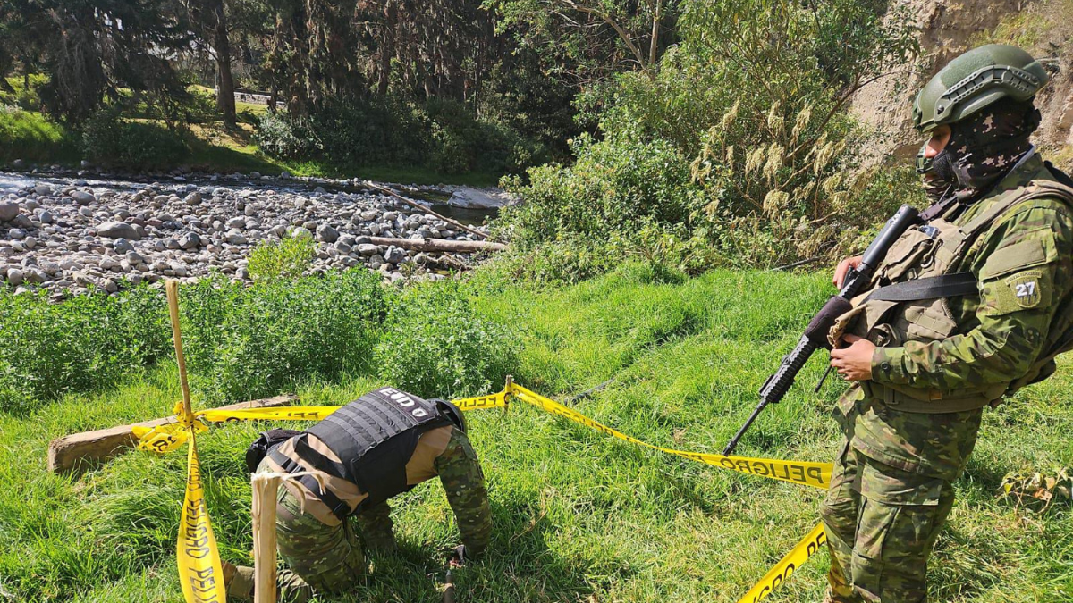 Lugar donde fue encontrada la munición antiaérea.