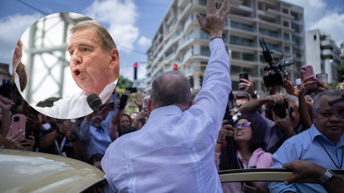 Edmundo González Urrutia, hablando durante un acto de campaña.