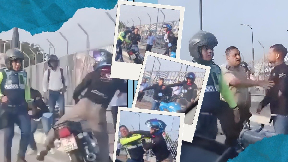 La agresión al agente se registró en la avenida de las Américas, norte de Guayaquil, este lunes 2 de septiembre.