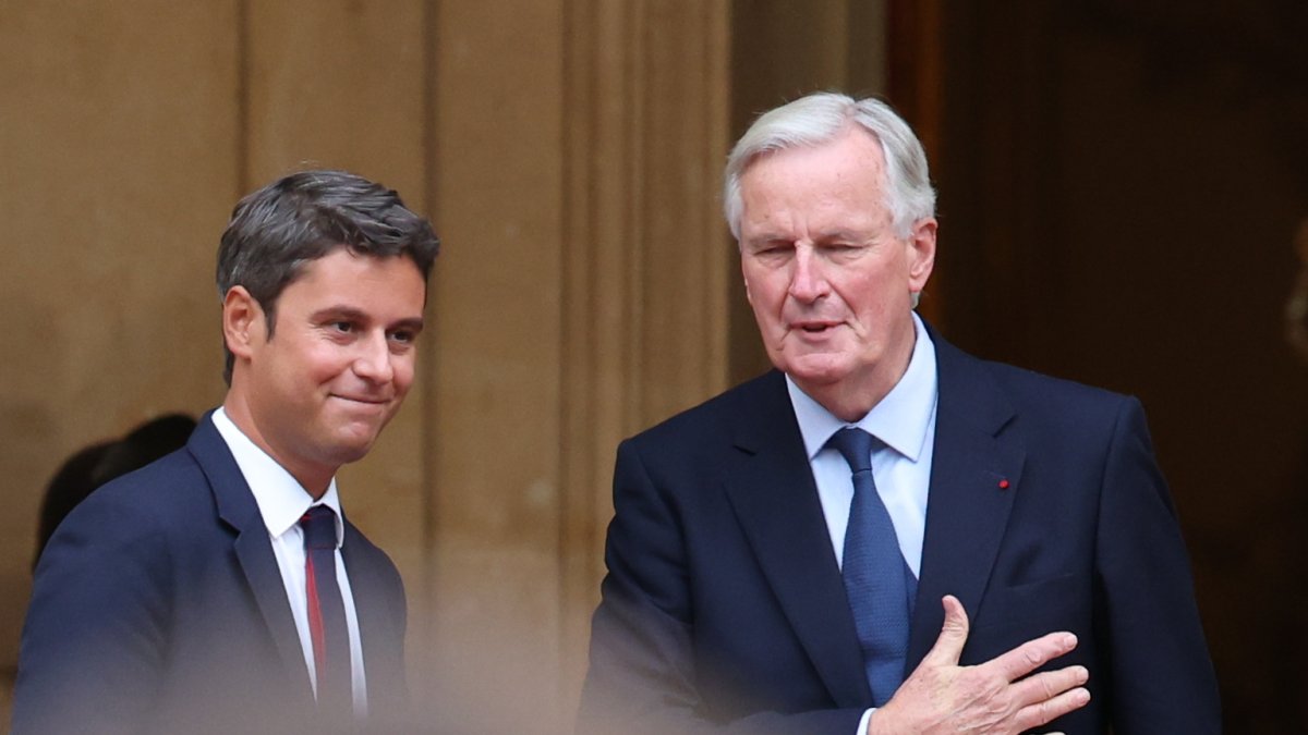 Actual primer ministro, Michel Barnier.(derecha de la imagen).