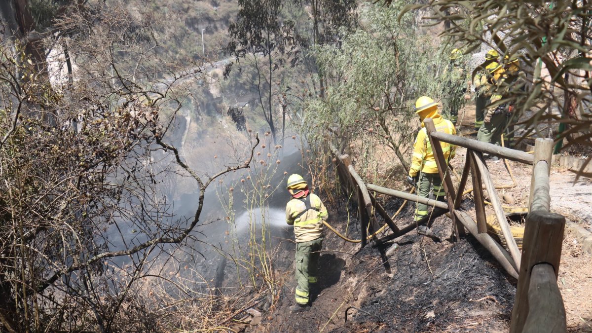 Nueva emergencia. Ayer, otro incendio se desató en el sector de Llano Chico. El Cuerpo de Bomberos acudió a apagar las llamas.