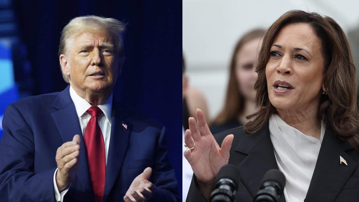 Los candidatos a la presidencia de Estados Unidos Donald Trump y kamala Harris.