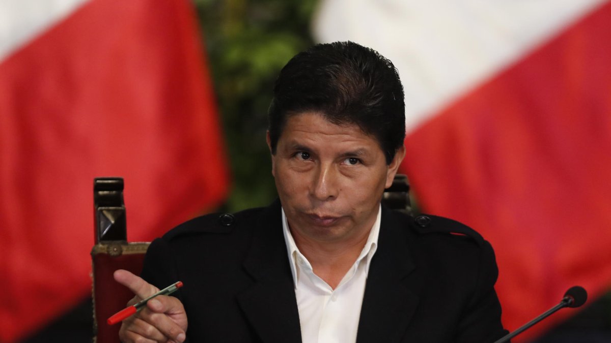 Lima. Pedro Castillo durante una rueda de prensa en octubre de 2022.
