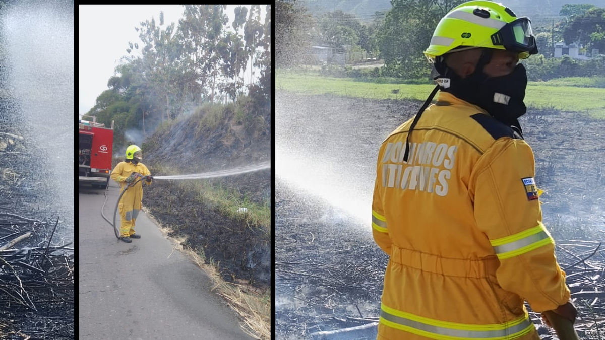 El Cuerpo de Bomberos de Esmeraldas intervino utilizando motobombas y tanqueros.