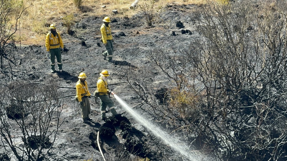 Bomberos realizaron labores de enfriamiento para evitar la reactivación del incendio en Cuchitingue.