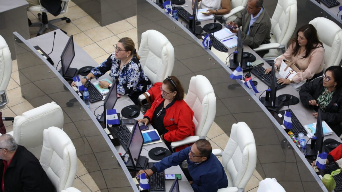 La sesión de la Asamblea Nacional (AN) donde se aprobó la reforma a la Ley Especial de Ciberdelitos, este miércoles, en Managua (Nicaragua).