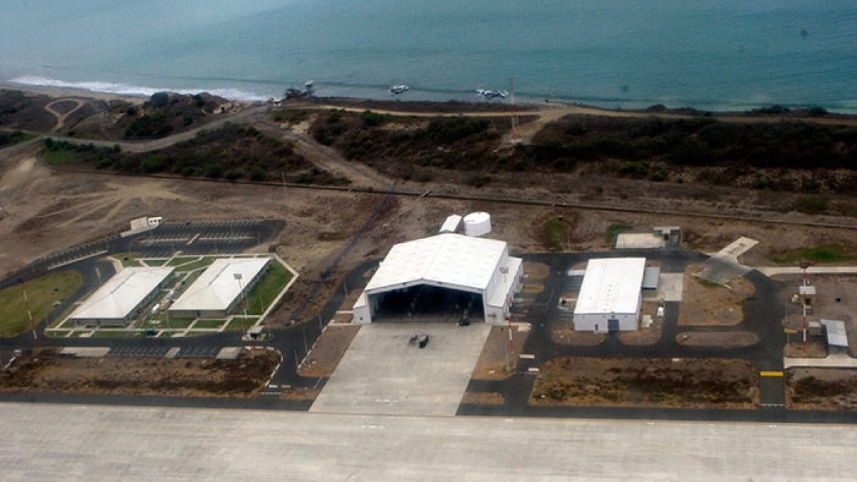 Vista aérea de la antigua Base militar de operaciones de Estados Unidos en Manta.
