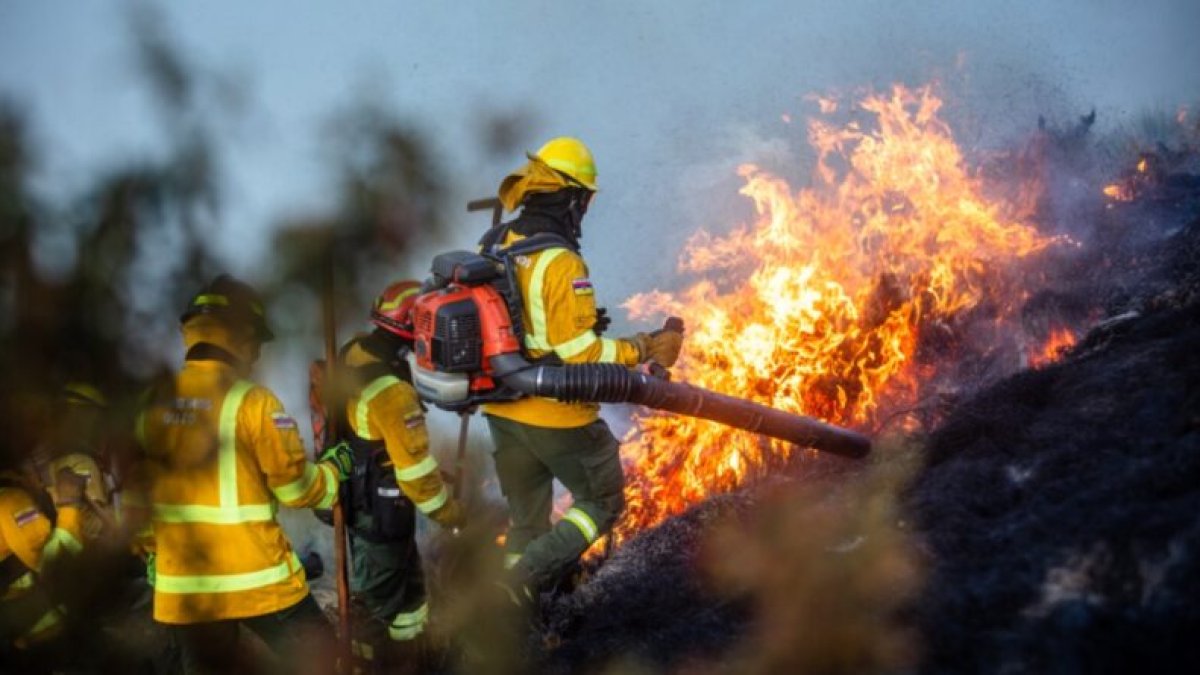 Los bomberos realizaban un monitoreo en el sector del puente de El Chiche este 17 de septiembre de 2024.