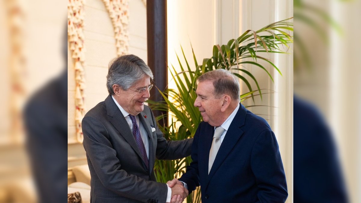 Reunión entre el candidato presidencial Edmundo González y el expresidente Guillermo Lasso.