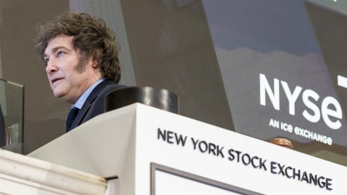 El presidente de Argentina, Javier Milei, durante su visita a Nueva York.