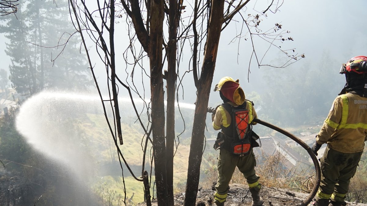 Un total de siete incendios forestales se han registrado en Quito durante el 24 de septiembre.