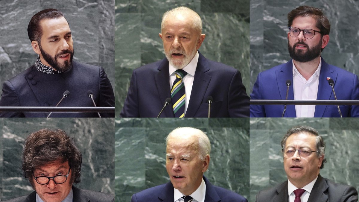 Nueva York. Seis de los presidentes americanos durante sus discursos en la asamblea de la ONU.