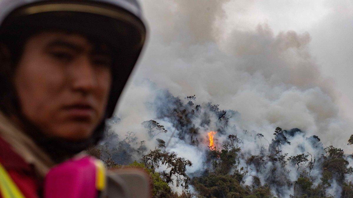 Uno de los incendios forestales en el departamento de Amazonas (Perú).