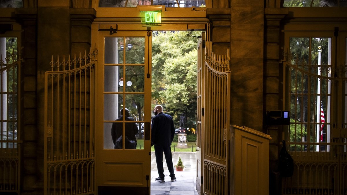 La entrada del Ayuntamiento de Nueva York