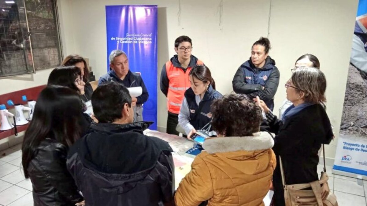 En el simulacro se establecieron tres puntos de encuentro.