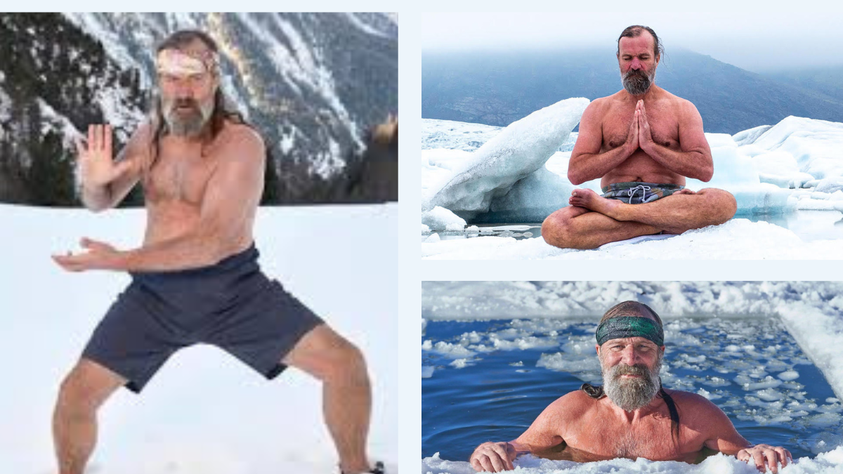 Su teoría que sostiene que el frío es salud, incluye también meditación.