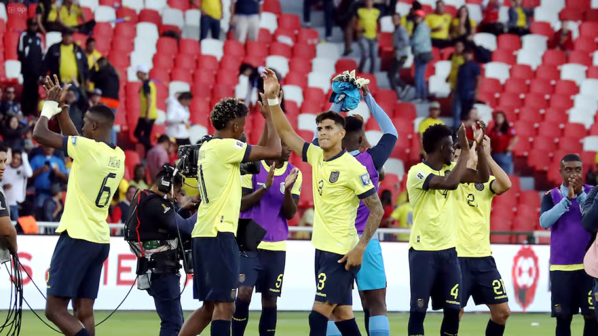 Ecuador al final del partido ante Perú por eliminatorias sudamericanas