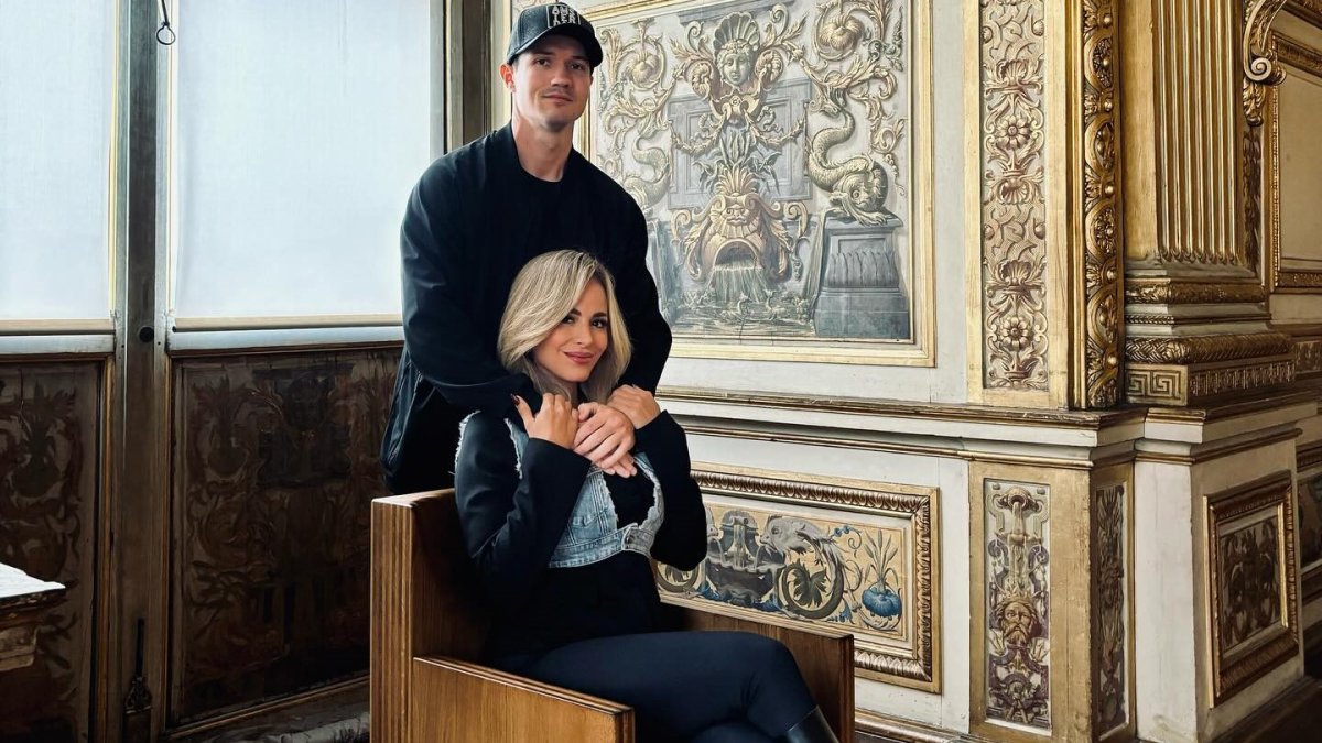 Fabiola Véliz con su novio.