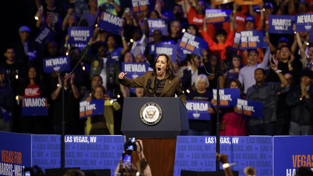 Las Vegas. La vicepresidenta y candidata Kamala Harris en una de sus actividades proselitista de cara a las elecciones de 5 de noviembre.