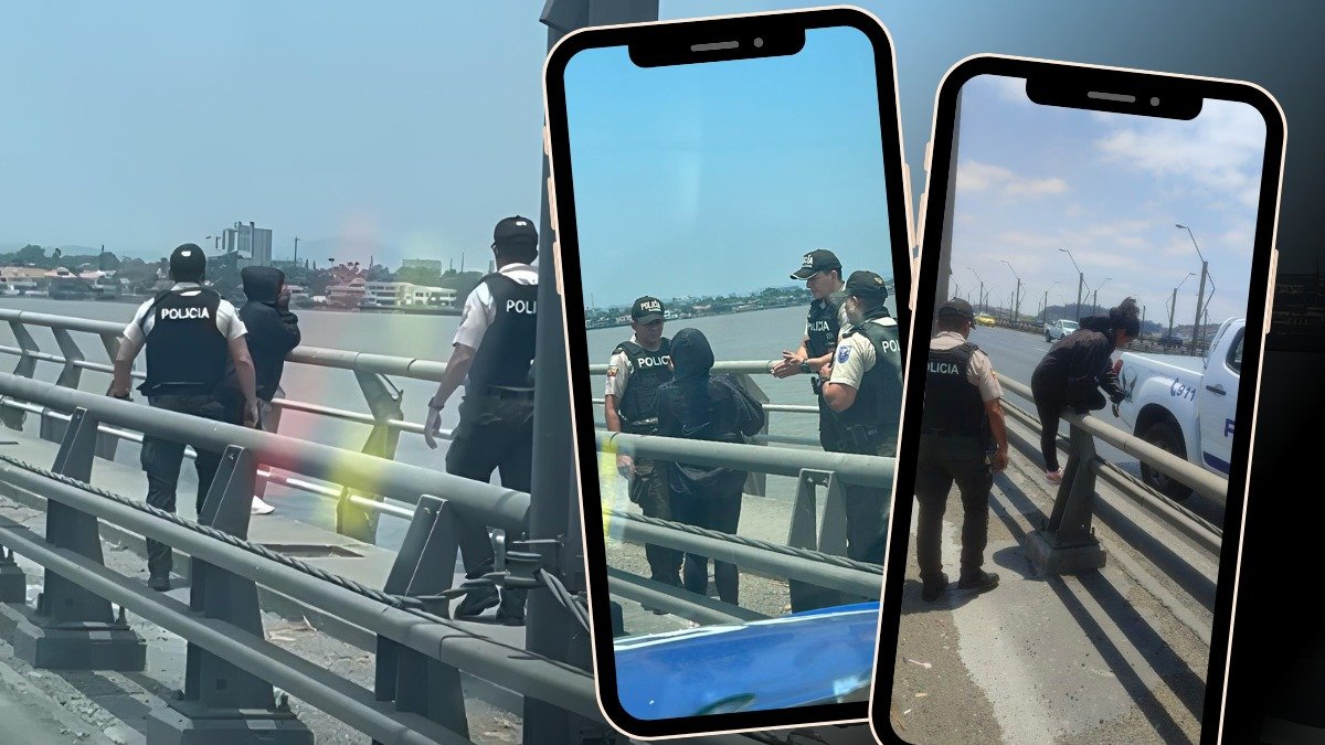Una mujer fue rescatada por agentes policiales tras intentar lanzarse al río desde el Puente de la Unidad Nacional.